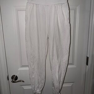 Zara Cream Elastic Waist sweat Pants